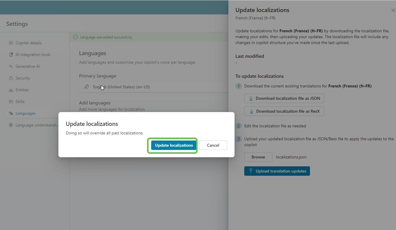 Update Localizations